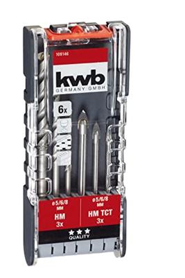 kwb 109146 Glasboorset 6-delig 5 mm, 6 mm, 8 mm Snelspanboorhouder, Tandkransboorhouder 6 stuk(s)