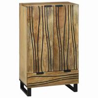 Highboard met lade Bruin 60 x 33 x 100 cm massief mangohout - thumbnail