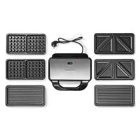 Nedis KAMG120FBK Multi Grill Grill / Sandwich / Waffle 900 W 28 X 15 Cm Automatische Temperatuurregeling Kunststof / Roestvrij Staal - thumbnail