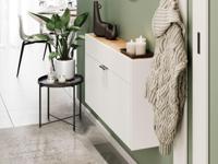 Wandkast AMEYA 2 deuren 110 cm wit/navarra eik - thumbnail