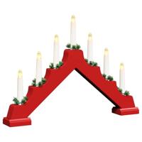 Kerst Kaars Brug Rood 39.5 x 5 x 29 cm Massief grenenhout - thumbnail