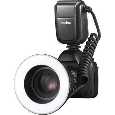 Godox MF-R76 macro ringflitser met afzonderlijke flitsbuisregeling en 8 adapterringen