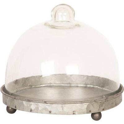 Clayre Eef stolp 6gl2492 grijs transparent 16x15 cm Clayre Eef stolp 6gl2492 grijs transparent 16x15 cm