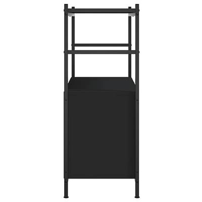 Boekenrek 80x30x78,5 cm bewerkt hout en ijzer zwart Boekenrek 80x30x78,5 cm bewerkt hout en ijzer zwart