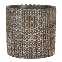 Clayre & Eef Bloempot Binnen Ø 18x17 cm Grijs Steen Plantenpot - thumbnail