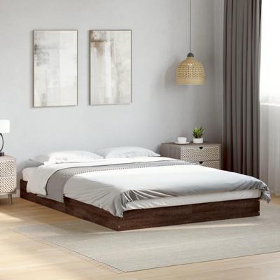 Bedframe zonder matras bewerkt hout bruin eikenkleur 140x200 cm
