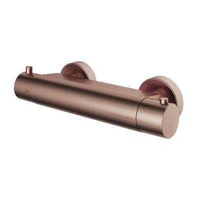 Douchethermostaat Hotbath Cobber Onderaansluiting 2-knop Geborsteld Koper PVD