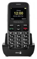 Primo 218 by Doro mobiele telefoon met groot kleurendisplay, valsensor, noodoproepknop, zaklamp, lokalisatie, incl. tafellaadstation, grafiet - thumbnail