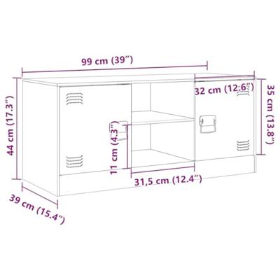 Tv-meubel 99x39x44 cm staal antracietkleurig