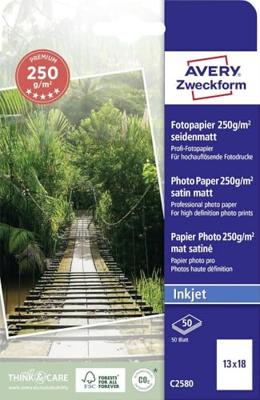 Avery-Zweckform Premium C2580 Fotopapier 13 x 18 cm 250 g/m² 50 vellen Zijdemat