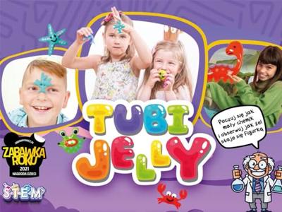 Tuban Tubi jelly 6 kleuren met klein aquarium van dinosaurussen