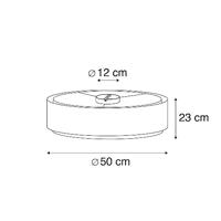 QAZQA Moderne plafonnière bruin met wit 50 cm 3-lichts - Drum Duo - thumbnail