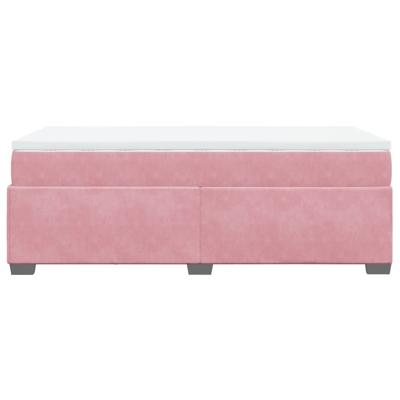 Boxspring met matras fluweel roze 100x200 cm - thumbnail