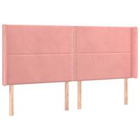 Boxspring met matras en LED fluweel roze 200x200 cm - thumbnail