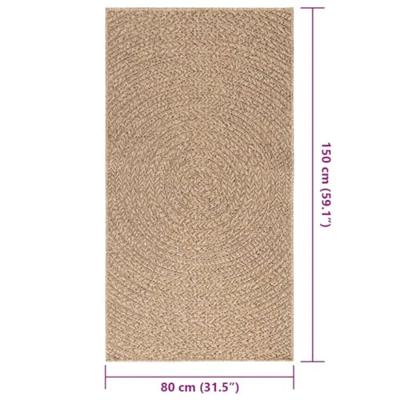 Vloerkleed ZIZUR binnen en buiten 80x150 cm jute look - thumbnail