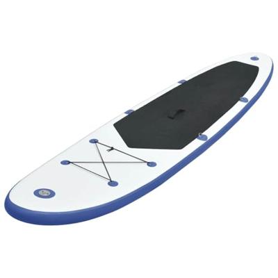 Stand Up Paddleboardset opblaasbaar blauw en wit - thumbnail