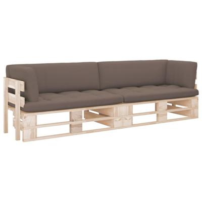 Tweezitsbank pallet met kussens geïmpregneerd grenenhout