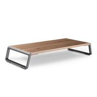 Monitor stand riser met metalen voeten voor iMac MacBook LCD display printer Lapdesk tafelblad Organizer stevige platform Bespaar ruimte (donker hout - thumbnail