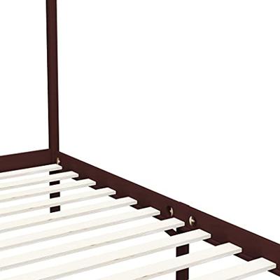 Hemelbedframe massief grenenhout donkerbruin 100x200 cm
