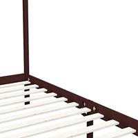 Hemelbedframe massief grenenhout donkerbruin 100x200 cm - thumbnail