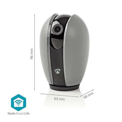 Nedis WIFICI21CGY Smartlife Camera Voor Binnen Wi-fi Full Hd 1080p Kiep En Kantel Cloud Opslag (optioneel) / Microsd (niet Inbegrepen) Nachtzicht Android™ / Ios Donkergrijs / Wit