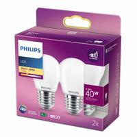 Philips Lighting 76391600 LED-lamp Energielabel F (A - G) E27 Kogel 4.3 W = 40 W Warmwit (Ø x l) 4.5 cm x 8 cm 2 stuk(s) - thumbnail