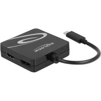 Delock USB 2.0 Adapter [1x USB-C stekker - 1x VGA-bus, DVI-bus 24+5-polig, HDMI-bus, DisplayPort bus] 63129 0 mm - thumbnail