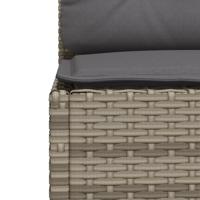 6-delige Loungeset met kussens poly rattan grijs - thumbnail