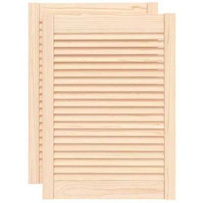 VidaXL Kastdeuren met lamellen 2 st 69x49,4 cm massief grenenhout VidaXL Kastdeuren met lamellen 2 st 69x49,4 cm massief grenenhout