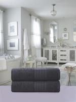 Good Morning Handdoeken set van 8 "Uni" - Antraciet - Katoen - thumbnail