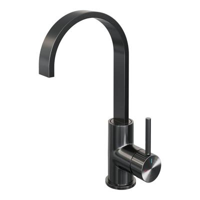 Brauer Stripe hoge opbouw wastafelmengkraan met draaibare platte uitloop model A gunmetal geborsteld PVD