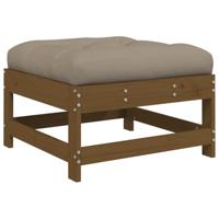 Tuinvoetenbank met kussen massief grenenhout honingbruin - thumbnail