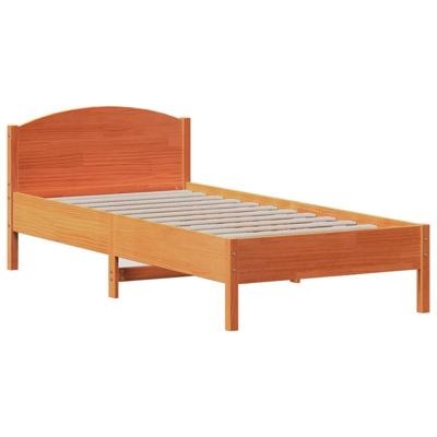 Bed met matras massief grenenhout wasbruin 140x190 cm
