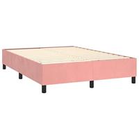 Boxspring met matras en LED fluweel roze 140x200 cm - thumbnail