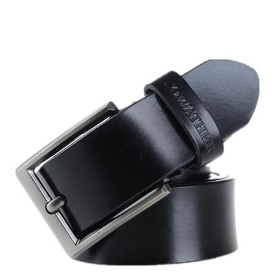 COWATHER XF002 mannen echt leder luxe Business Casual PIN gesp riem riem lengte: 115cm (XF002 zwart)