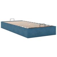 Bedframe zonder matras 90x200 cm fluweel donkerblauw - thumbnail