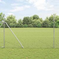 VidaXL Afrasteringspaal zilver 25 x 1,6 m (36 mm gaas) staal - thumbnail