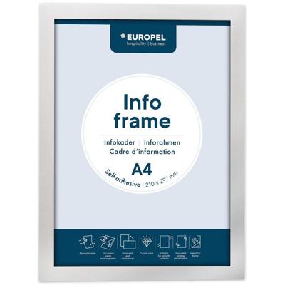 Europel zelfklevend kader ft A4, zilver, pak van 2 stuks Europel zelfklevend kader ft A4, zilver, pak van 2 stuks