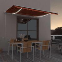 Luifel automatisch met LED windsensor 450x300 cm oranje bruin - thumbnail