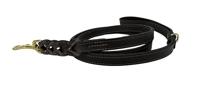 Sazzz hondenriem passion braided classic leer donker bruin 135x1,5 cm - thumbnail