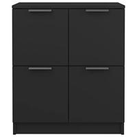 Dressoir 60x30x70 cm bewerkt hout zwart - thumbnail