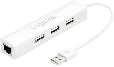 LogiLink UA0174 USB 2.0 naar Fast Ethernet-adapter met geïntegreerde 3-poorts USB-hub