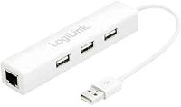 LogiLink UA0174 USB 2.0 naar Fast Ethernet-adapter met geïntegreerde 3-poorts USB-hub - thumbnail
