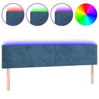 Hoofdbord LED 160x5x78/88 cm fluweel donkerblauw - thumbnail