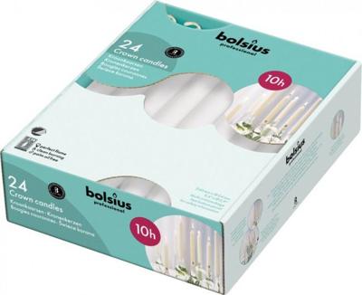 Bolsius Kroonkaars 240/24 wit 24 Stuks Bolsius Kroonkaars 240/24 wit 24 Stuks