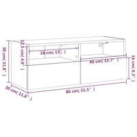 Tv-wandmeubel 80x30x30 cm bewerkt hout betongrijs - thumbnail