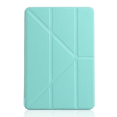 Gierst textuur PU + silica gel volledige dekking lederen draagtas voor iPad mini 2019 met multi-vouwen houder (groen)