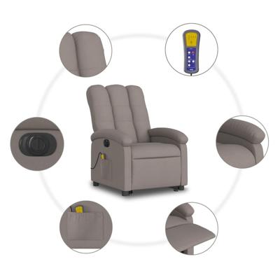 Sta-op-massagestoel elektrisch verstelbaar stof taupe
