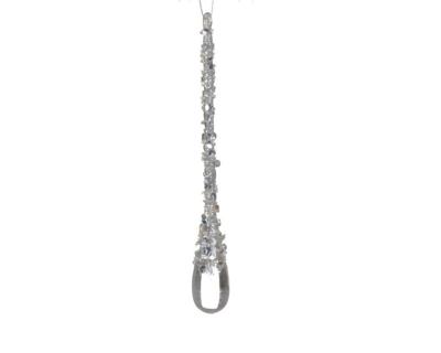 Kersthanger druppel glitter zilver