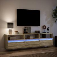 Tv-wandmeubel met LED-verlichting 180x31x45 cm sonoma eiken - thumbnail